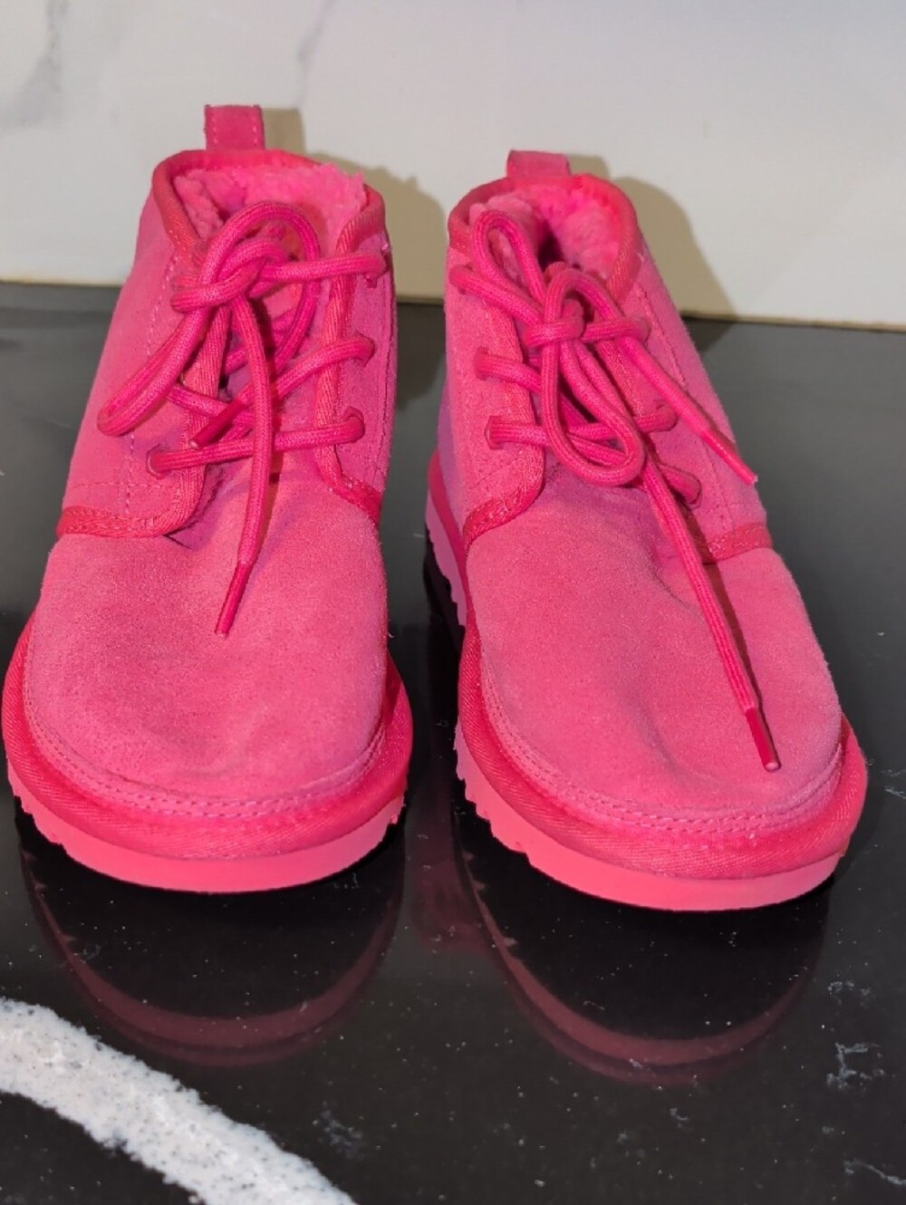 UGG Neumel Chukka 'Taffy Pink' Lace-Up Boots Wmn's Size 7 Used Exc - Picture 2 of 8